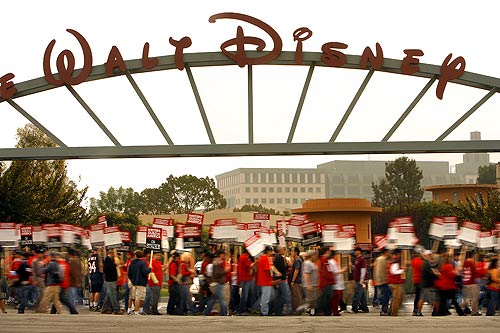The picket line at Walt Disney Studios