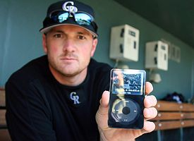 Jason Jennings scouting opposing batters