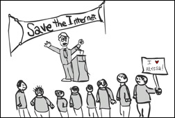 Save the Internet web ad on handsoff.org