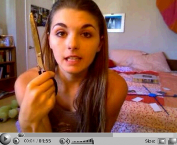 lonelygirl15 with scissors