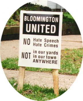 Signs that appeared in Bloomington during the time that Won-Joon Yoon was murdered