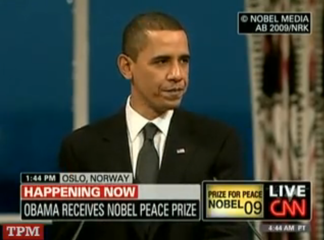President Obama accepts Nobel Peace Prize