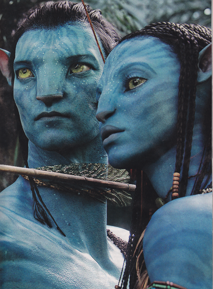 Avatar's Na'vi of Pandora, one avatar and one not