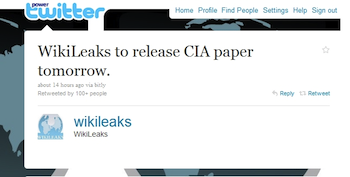 Wikileaks Twitter Announcement