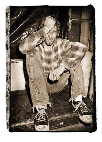 Kurt Cobain on the stairs