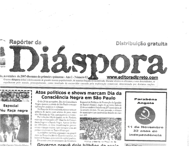 Section of Diáspora Newspaper