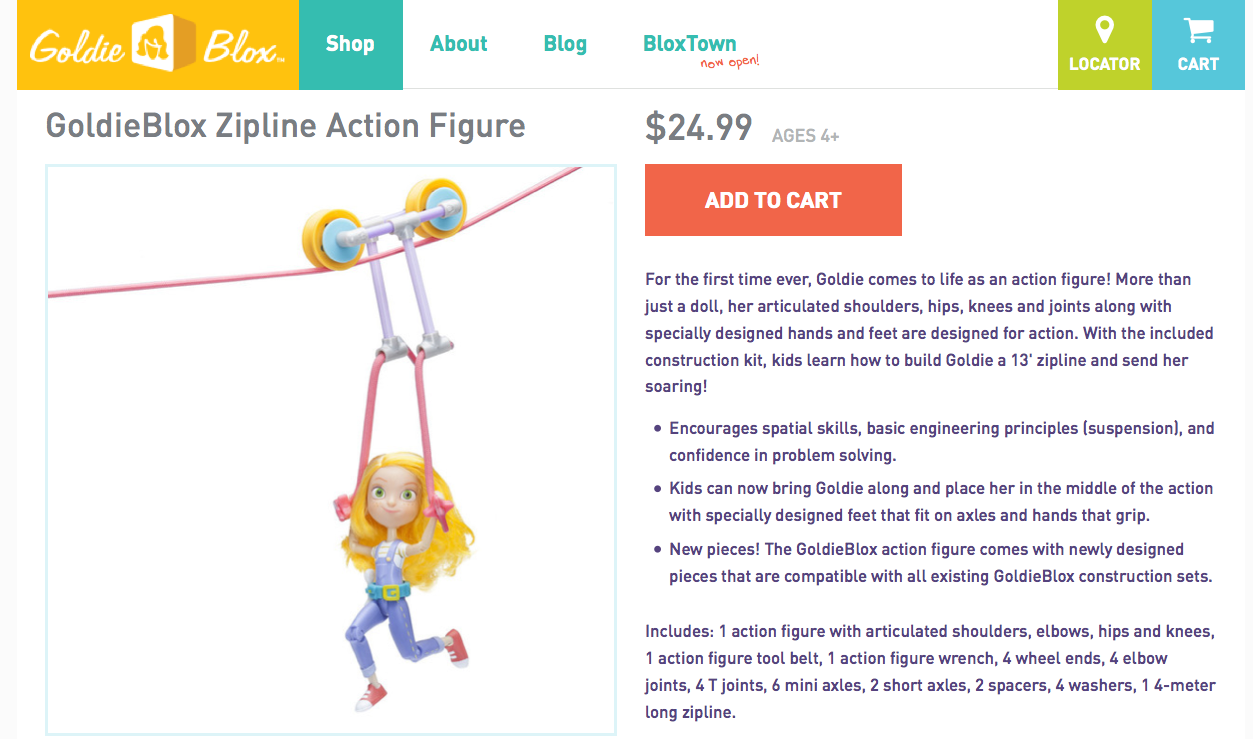 GoldieBlox ziplines