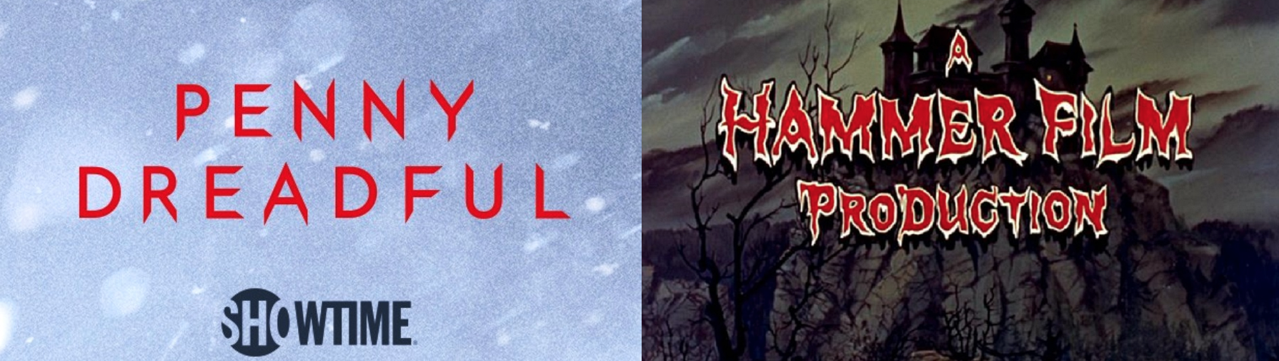 Logos for Penny Dreadful and Hammer Productions